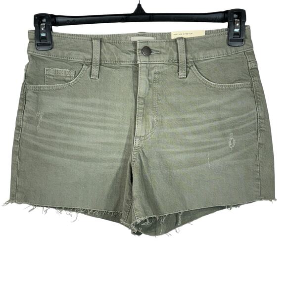 Universal Thread SZ 2/26 Vintage MIDI Jean Shorts Distressed Frayed Dusty Olive - Picture 1 of 8